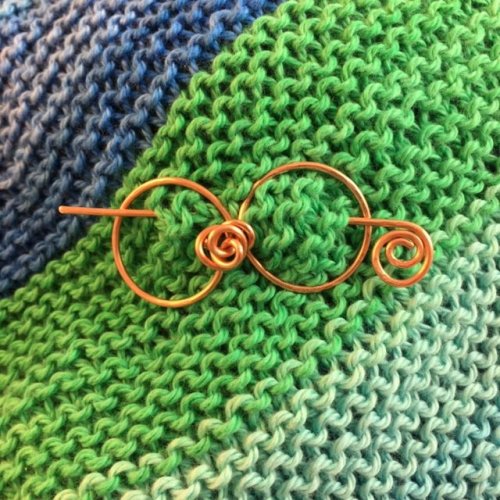 Karen Meador, Ph.D.'s Shawl pin from the Wire Roses Bracelet - , Contemporary Wire Jewelry, Coiling, Coiling Wire, Wire Coiling, shawl pin